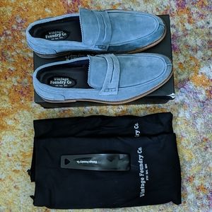Blue Suede Vintage Foundry Loafers
